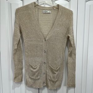 Abercrombie Kids Beige Cardigan Sweater -Size S